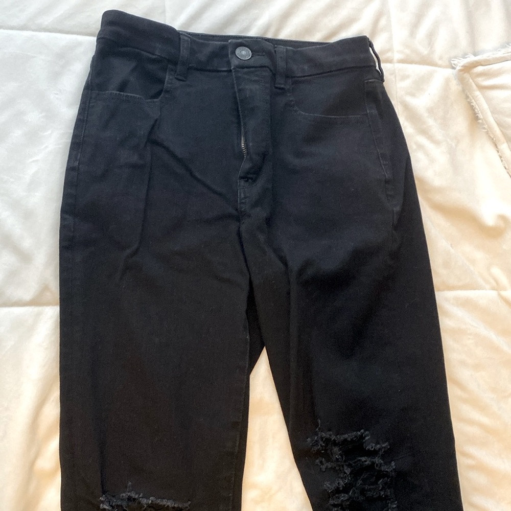 Black ripped jeans, size 6